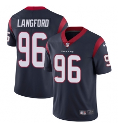 Youth Nike Houston Texans #96 Kendall Langford Navy Blue Team Color Vapor Untouchable Elite Player NFL Jersey
