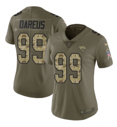 Women's Nike Jacksonville Jaguars #99 Marcell Dareus Limited Olive/Camo 2017 Salute to Service NFL Jersey