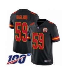 Men's Kansas City Chiefs #59 Reggie Ragland Limited Black Rush Vapor Untouchable 100th Season Football Jersey