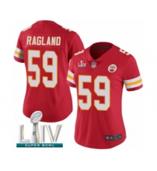 Women's Kansas City Chiefs #59 Reggie Ragland Red Team Color Vapor Untouchable Limited Player Super Bowl LIV Bound Football Jersey