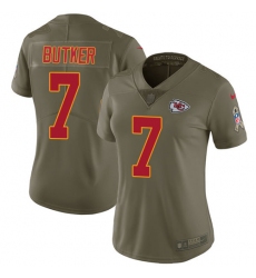 Women's Nike Kansas City Chiefs #7 Harrison Butker Limited Olive 2017 Salute to Service NFL Jersey