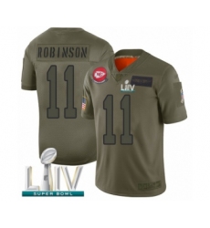 Men's Kansas City Chiefs #11 Demarcus Robinson Limited Olive 2019 Salute to Service Super Bowl LIV Bound Football Jersey