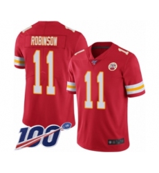 Men's Kansas City Chiefs #11 Demarcus Robinson Red Team Color Vapor Untouchable Limited Player 100th Season Football Jersey