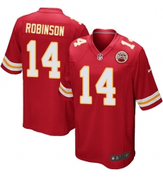 Men's Nike Kansas City Chiefs #14 Demarcus Robinson Game Red Team Color NFL Jersey