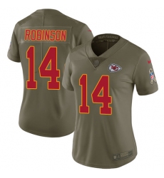 Women's Nike Kansas City Chiefs #14 Demarcus Robinson Limited Olive 2017 Salute to Service NFL Jersey