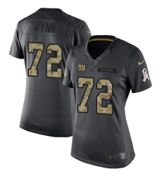Women's Nike New York Giants #72 Kerry Wynn Limited Black 2016 Salute to Service NFL Jersey