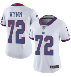Women's Nike New York Giants #72 Kerry Wynn Limited White Rush Vapor Untouchable NFL Jersey