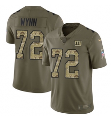 Youth Nike New York Giants #72 Kerry Wynn Limited Olive/Camo 2017 Salute to Service NFL Jersey