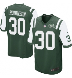 Men's Nike New York Jets #30 Rashard Robinson Game Green Team Color NFL Jersey