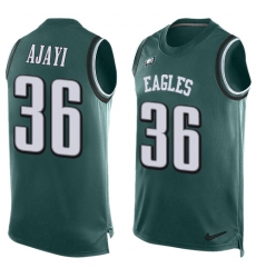 Men's Nike Philadelphia Eagles #36 Jay Ajayi Limited Midnight Green Player Name & Number Tank Top NFL Jersey