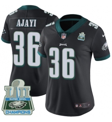 Women's Nike Philadelphia Eagles #36 Jay Ajayi Black Alternate Vapor Untouchable Limited Player Super Bowl LII Champions NFL Jersey