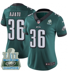 Women's Nike Philadelphia Eagles #36 Jay Ajayi Midnight Green Team Color Vapor Untouchable Limited Player Super Bowl LII Champions NFL Jersey