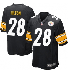 Men's Nike Pittsburgh Steelers #28 Mike Hilton Game Black Team Color NFL Jersey