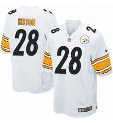 Men's Nike Pittsburgh Steelers #28 Mike Hilton Game White NFL Jersey