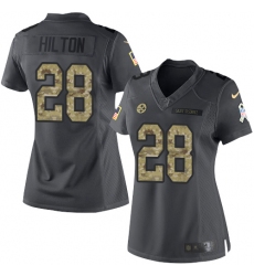 Women's Nike Pittsburgh Steelers #28 Mike Hilton Limited Black 2016 Salute to Service NFL Jersey