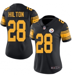 Women's Nike Pittsburgh Steelers #28 Mike Hilton Limited Black Rush Vapor Untouchable NFL Jersey