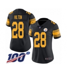 Women's Pittsburgh Steelers #28 Mike Hilton Limited Black Rush Vapor Untouchable 100th Season Football Jersey