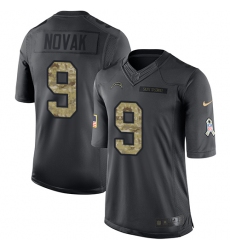 Men's Nike Los Angeles Chargers #9 Nick Novak Limited Black 2016 Salute to Service NFL Jersey