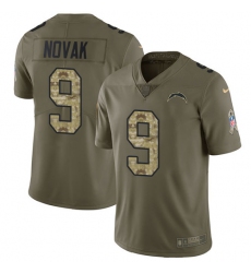 Men's Nike Los Angeles Chargers #9 Nick Novak Limited Olive/Camo 2017 Salute to Service NFL Jersey