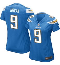 Women's Nike Los Angeles Chargers #9 Nick Novak Game Electric Blue Alternate NFL Jersey