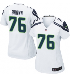 Women's Nike Seattle Seahawks #76 Duane Brown Game White NFL Jersey