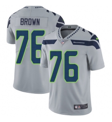 Youth Nike Seattle Seahawks #76 Duane Brown Grey Alternate Vapor Untouchable Elite Player NFL Jersey