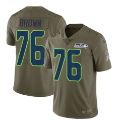 Youth Nike Seattle Seahawks #76 Duane Brown Limited Olive 2017 Salute to Service NFL Jersey