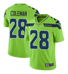 Men's Nike Seattle Seahawks #28 Justin Coleman Elite Green Rush Vapor Untouchable NFL Jersey