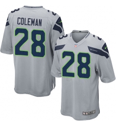 Men's Nike Seattle Seahawks #28 Justin Coleman Game Grey Alternate NFL Jersey