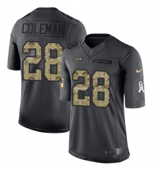 Men's Nike Seattle Seahawks #28 Justin Coleman Limited Black 2016 Salute to Service NFL Jersey