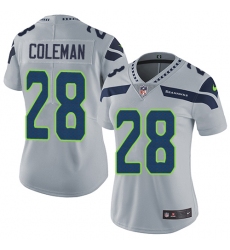 Women's Nike Seattle Seahawks #28 Justin Coleman Grey Alternate Vapor Untouchable Limited Player NFL Jersey