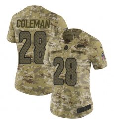 Women's Nike Seattle Seahawks #28 Justin Coleman Limited Camo 2018 Salute to Service NFL Jersey