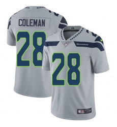 Youth Nike Seattle Seahawks #28 Justin Coleman Grey Alternate Vapor Untouchable Elite Player NFL Jersey