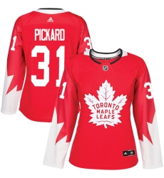 Women's Adidas Toronto Maple Leafs #31 Calvin Pickard Authentic Red Alternate NHL Jersey