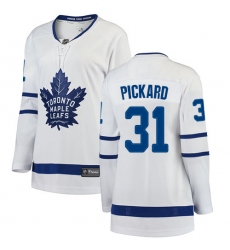 Women's Toronto Maple Leafs #31 Calvin Pickard Authentic White Away Fanatics Branded Breakaway NHL Jersey