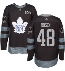 Men's Adidas Toronto Maple Leafs #48 Calle Rosen Authentic Black 1917-2017 100th Anniversary NHL Jersey