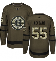 Youth Adidas Boston Bruins #55 Noel Acciari Premier Green Salute to Service NHL Jersey