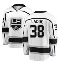Men's Los Angeles Kings #38 Paul LaDue Authentic White Away Fanatics Branded Breakaway NHL Jersey
