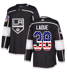 Youth Adidas Los Angeles Kings #38 Paul LaDue Authentic Black USA Flag Fashion NHL Jersey