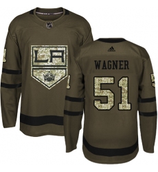Men's Adidas Los Angeles Kings #51 Austin Wagner Authentic Green Salute to Service NHL Jersey
