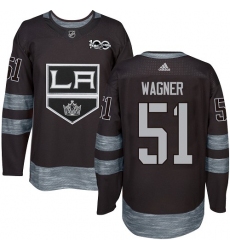Men's Adidas Los Angeles Kings #51 Austin Wagner Premier Black 1917-2017 100th Anniversary NHL Jersey