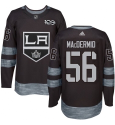 Men's Adidas Los Angeles Kings #56 Kurtis MacDermid Premier Black 1917-2017 100th Anniversary NHL Jersey