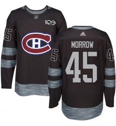 Men's Adidas Montreal Canadiens #45 Joe Morrow Authentic Black 1917-2017 100th Anniversary NHL Jersey