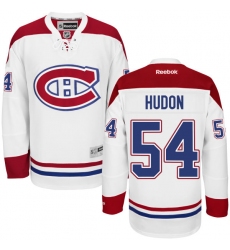 Women's Reebok Montreal Canadiens #54 Charles Hudon Authentic White Away NHL Jersey