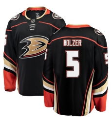 Youth Anaheim Ducks #5 Korbinian Holzer Fanatics Branded Black Home Breakaway NHL Jersey