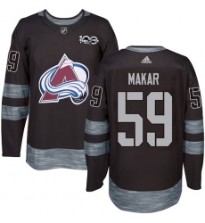 Men's Adidas Colorado Avalanche #59 Cale Makar Premier Black 1917-2017 100th Anniversary NHL Jersey