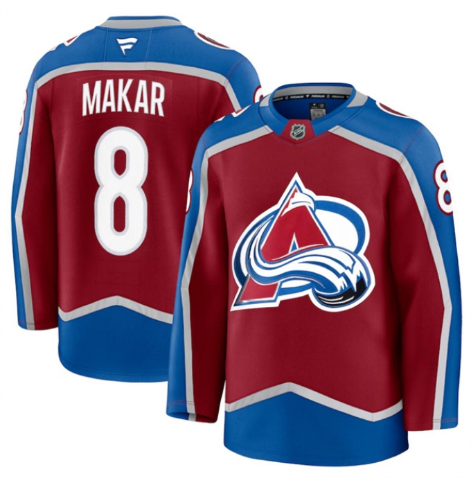 Men's Colorado Avalanche #8 Cale Makar Burgundy 2024-25 Home Stitched Jersey