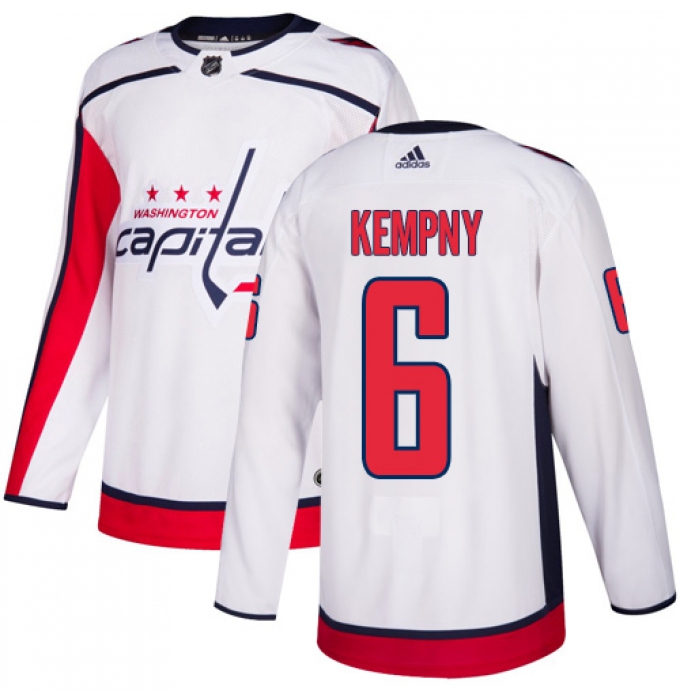 Men's Adidas Washington Capitals #6 Michal Kempny Authentic White Away NHL Jersey