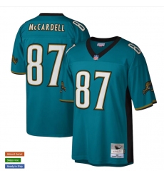 Men's Jacksonville Jaguars #87 Keenan McCardell Mitchell & Ness Teal NFL Throwback Football Jersey
