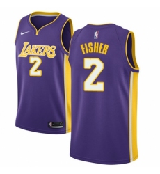 Women's Nike Los Angeles Lakers #2 Derek Fisher Authentic Purple NBA Jersey - Icon Edition